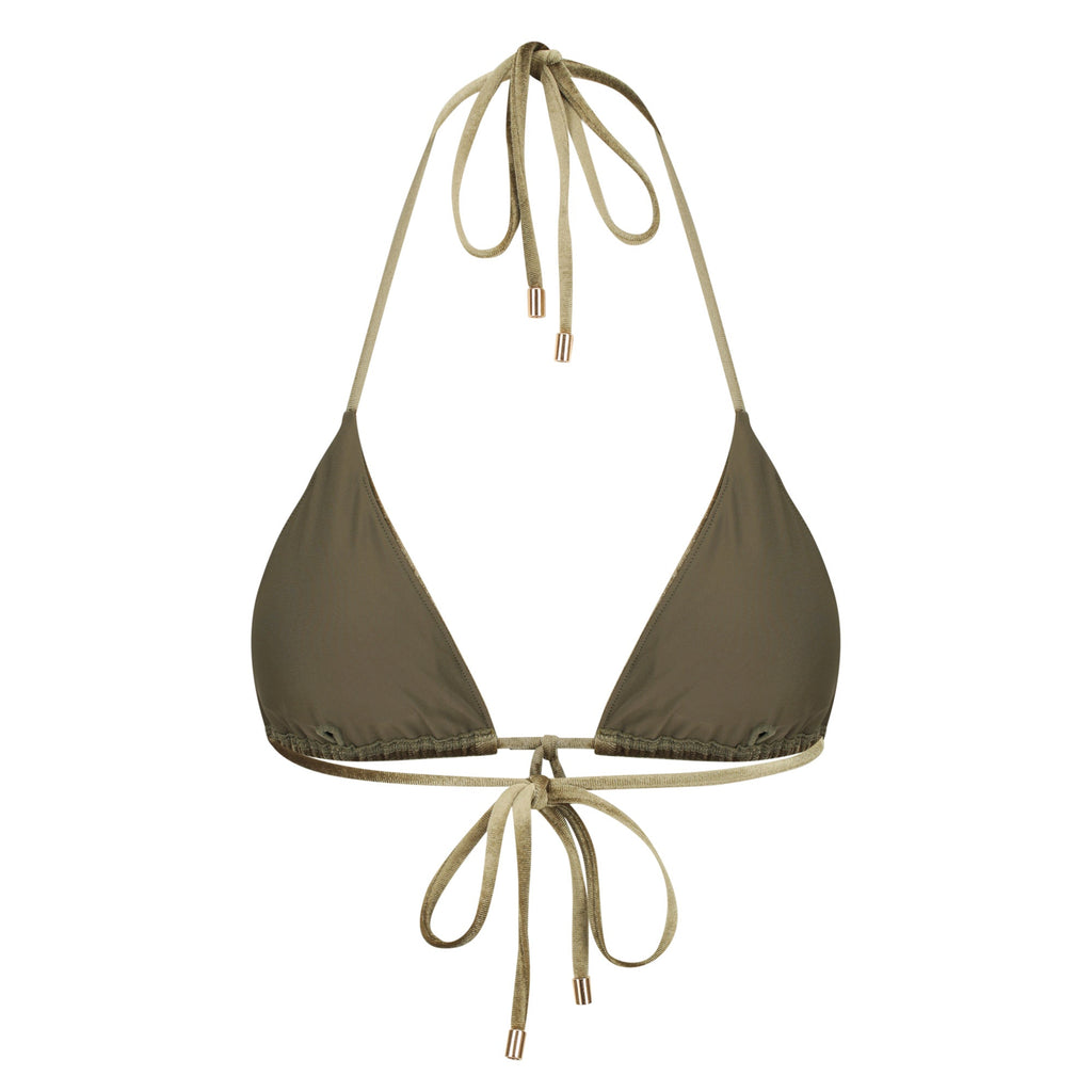 Triangle Bikini Top-Velvet Green-2