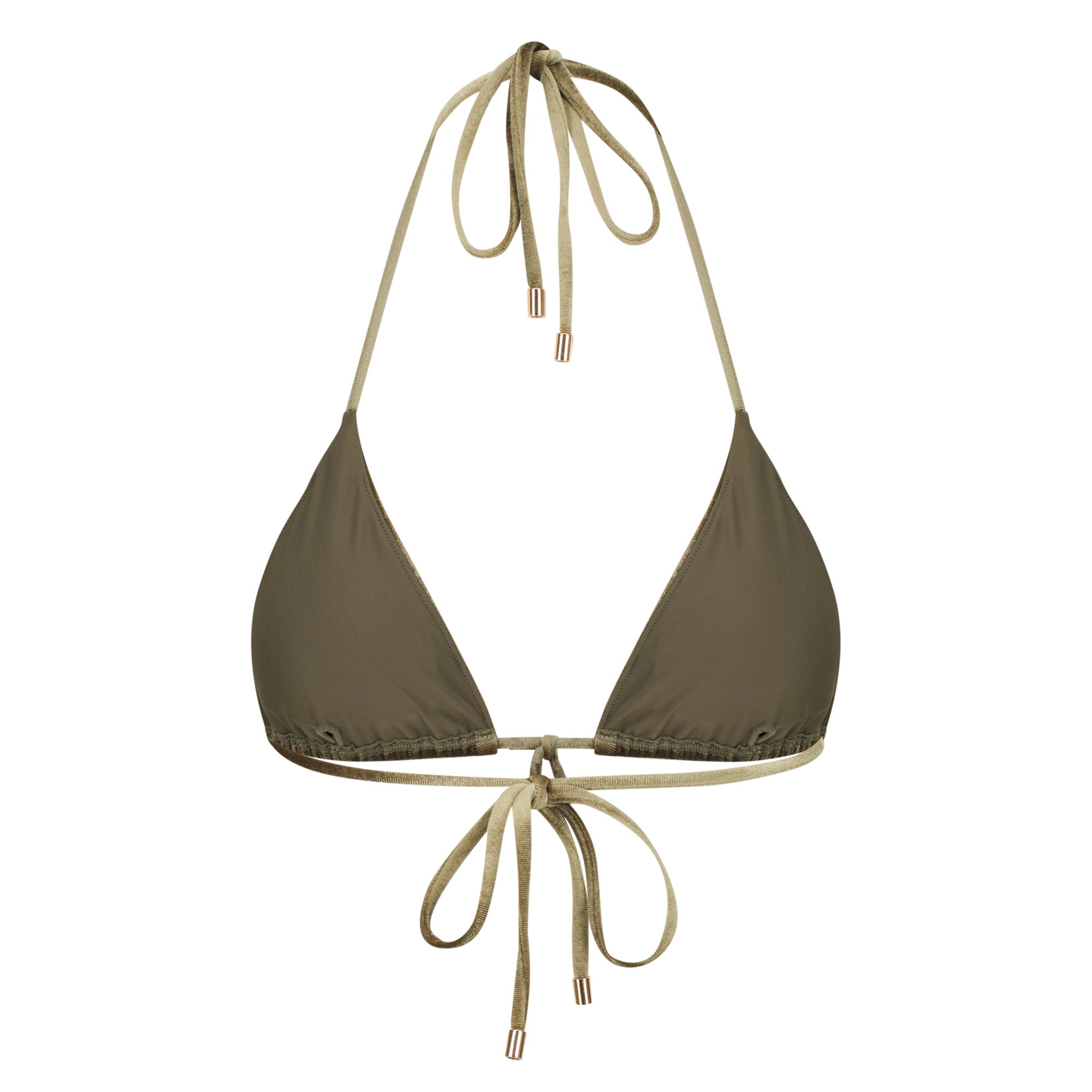 Triangle Bikini Top-Velvet Green-2
