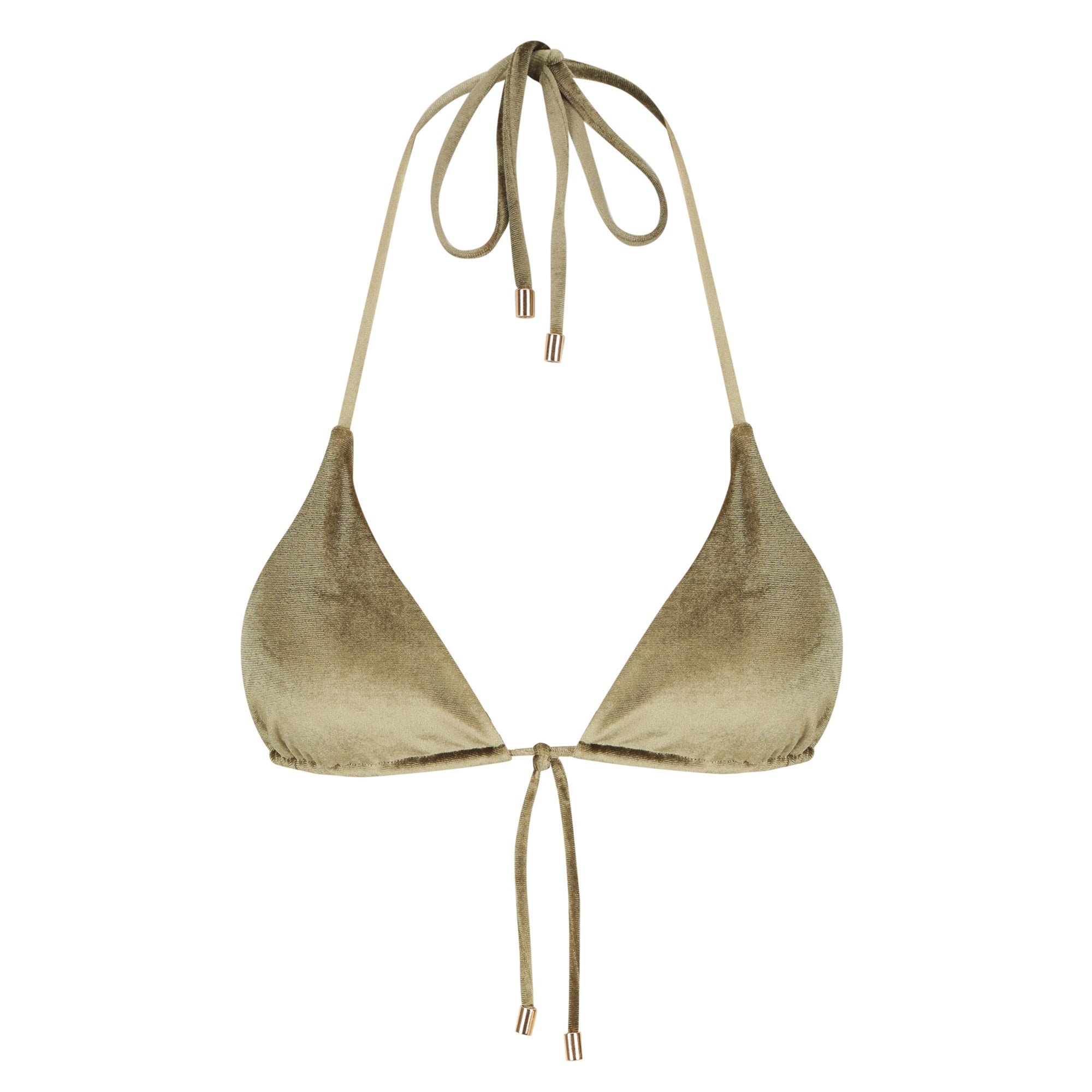 Triangle Bikini Top-Velvet Green-0