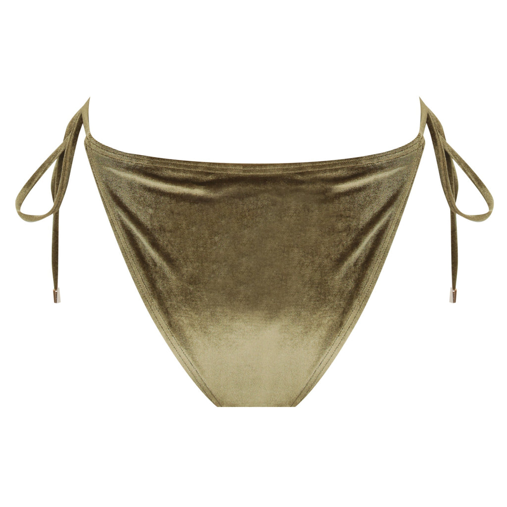Thin Tie Side Bikini Bottom-Velvet Green-2