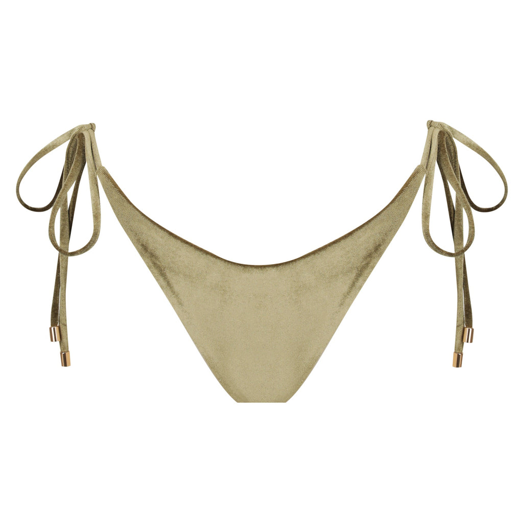 Thin Tie Side Bikini Bottom-Velvet Green-0