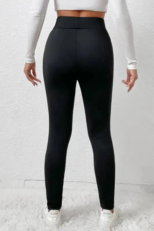 Black Fleece Lining Leggings - High Waist