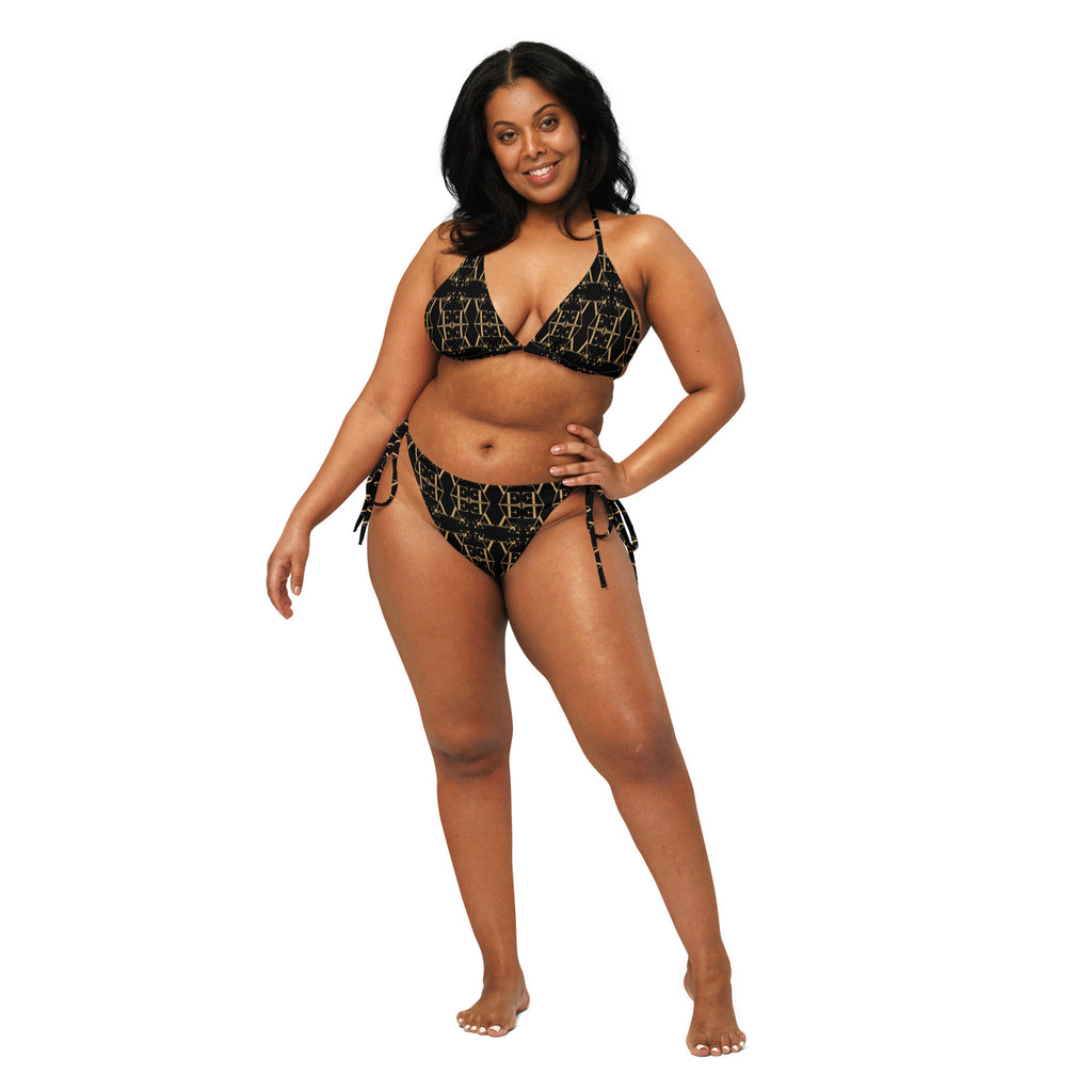 Black recycled string bikini set
