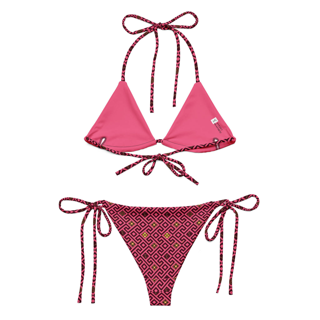Dark Pink  recycled string bikini set
