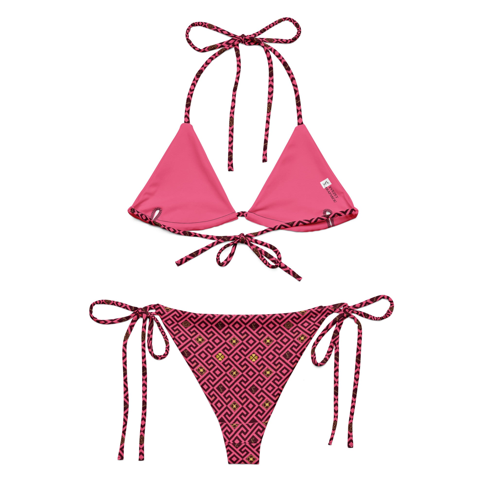 Dark Pink  recycled string bikini set