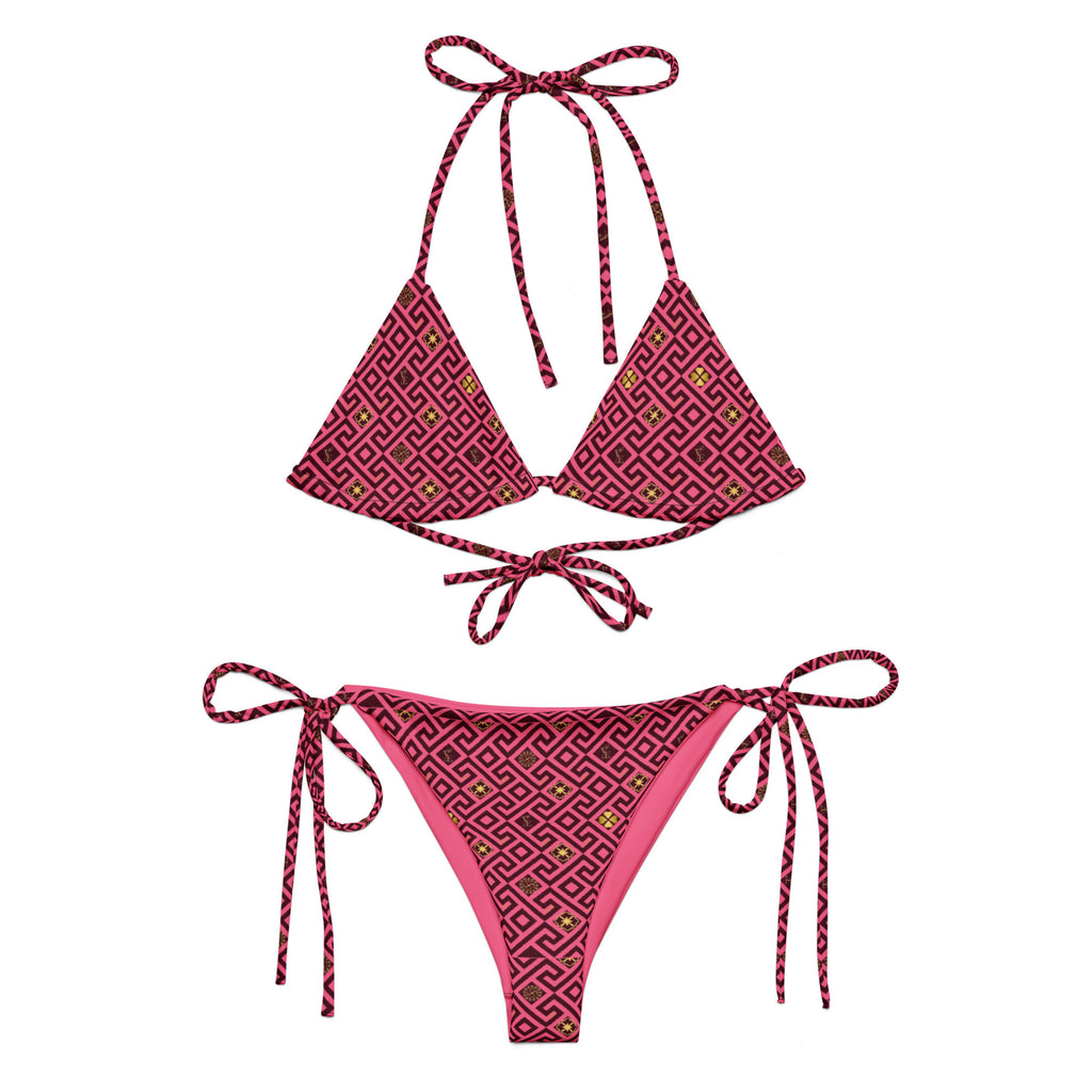 Dark Pink  recycled string bikini set