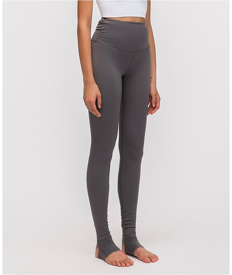 Elasticity Waist Drape Dance Sport Foot Pants Women High Waist