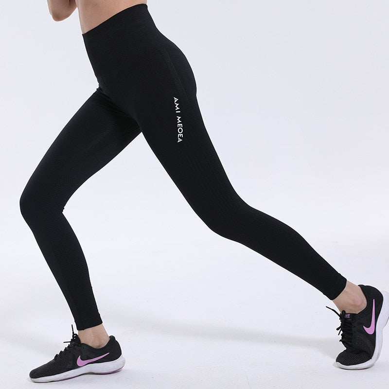 Seamless Leggings Women Gym Widen High Waisted Workout Jogging Yoga Pants High Stretchy Tights Tummy Control Sport Leggings AMI