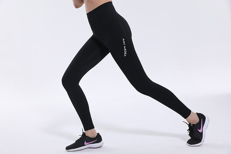 Seamless Leggings Women Gym Widen High Waisted Workout Jogging Yoga Pants High Stretchy Tights Tummy Control Sport Leggings AMI