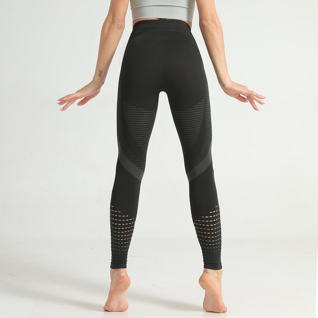 Hollow Out Fitness Gym Leggings Women Seamless Energy Tights Workout Running Activewear Yoga Pants Sport Trainning Wear-3