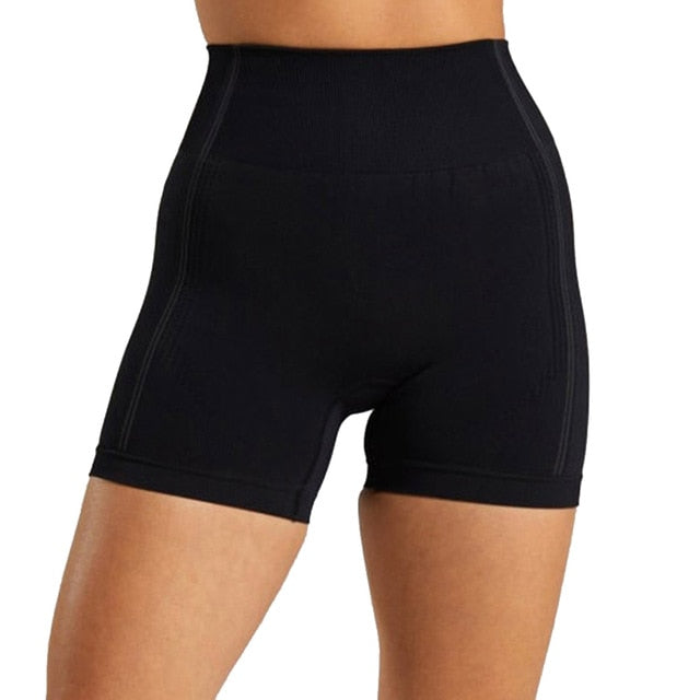 Seamless Yoga Shorts Women High Waist Fitness Workout Yoga Short Pants Push Up Hip High Elastic Sport Running Gym Shorts