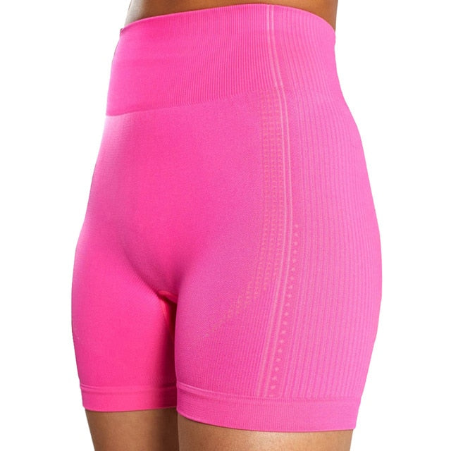 Seamless Yoga Shorts Women High Waist Fitness Workout Yoga Short Pants Push Up Hip High Elastic Sport Running Gym Shorts
