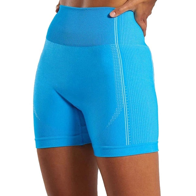 Seamless Yoga Shorts Women High Waist Fitness Workout Yoga Short Pants Push Up Hip High Elastic Sport Running Gym Shorts