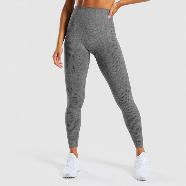 Solid High Waist Energy Seamless Yoga Leggings Women Workout Running Sport Pants Push Up Hip Fitness Gym Leggings Female Tights