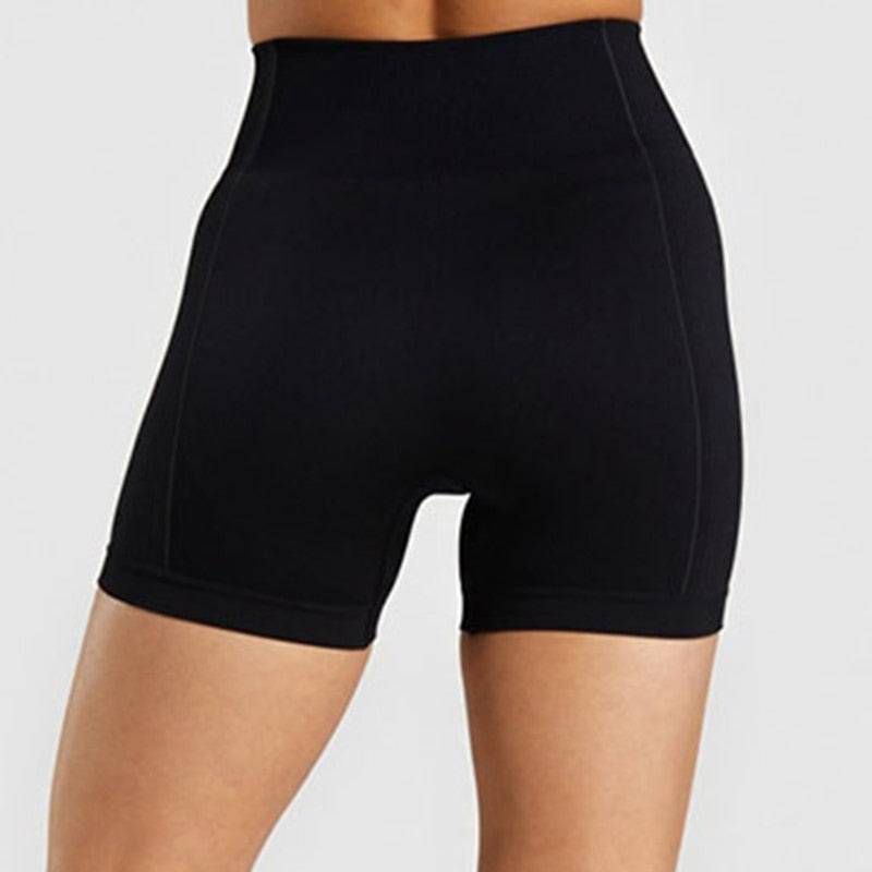 Seamless Yoga Shorts Women High Waist Fitness Workout Yoga Short Pants Push Up Hip High Elastic Sport Running Gym Shorts