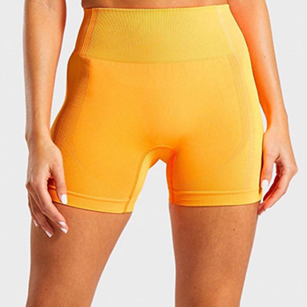 Seamless Yoga Shorts Women High Waist Fitness Workout Yoga Short Pants Push Up Hip High Elastic Sport Running Gym Shorts