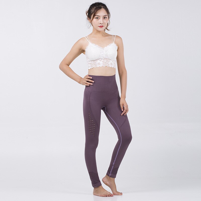 Seamless Shark Yoga Pants Women High Waist Stitching Hollow Sport Pants Female Running Training Fitness Gym Leggings Stretchy