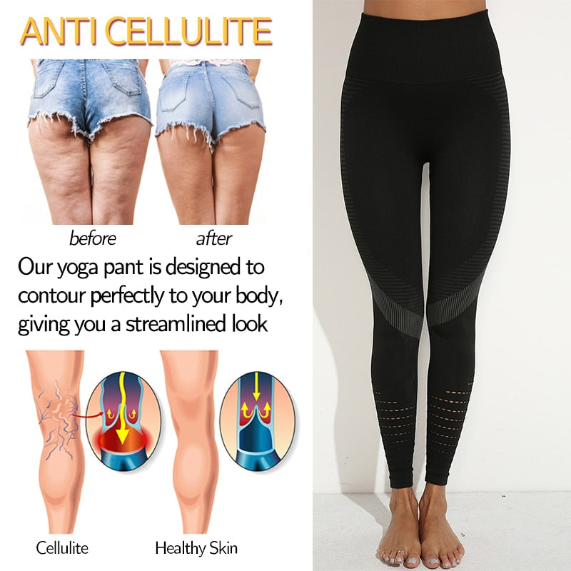 High Waist Fitness Leggings Push Up Women Exercise Workout Pants Gym Running Activewear Hollow Yoga Pants Sport Training Wear