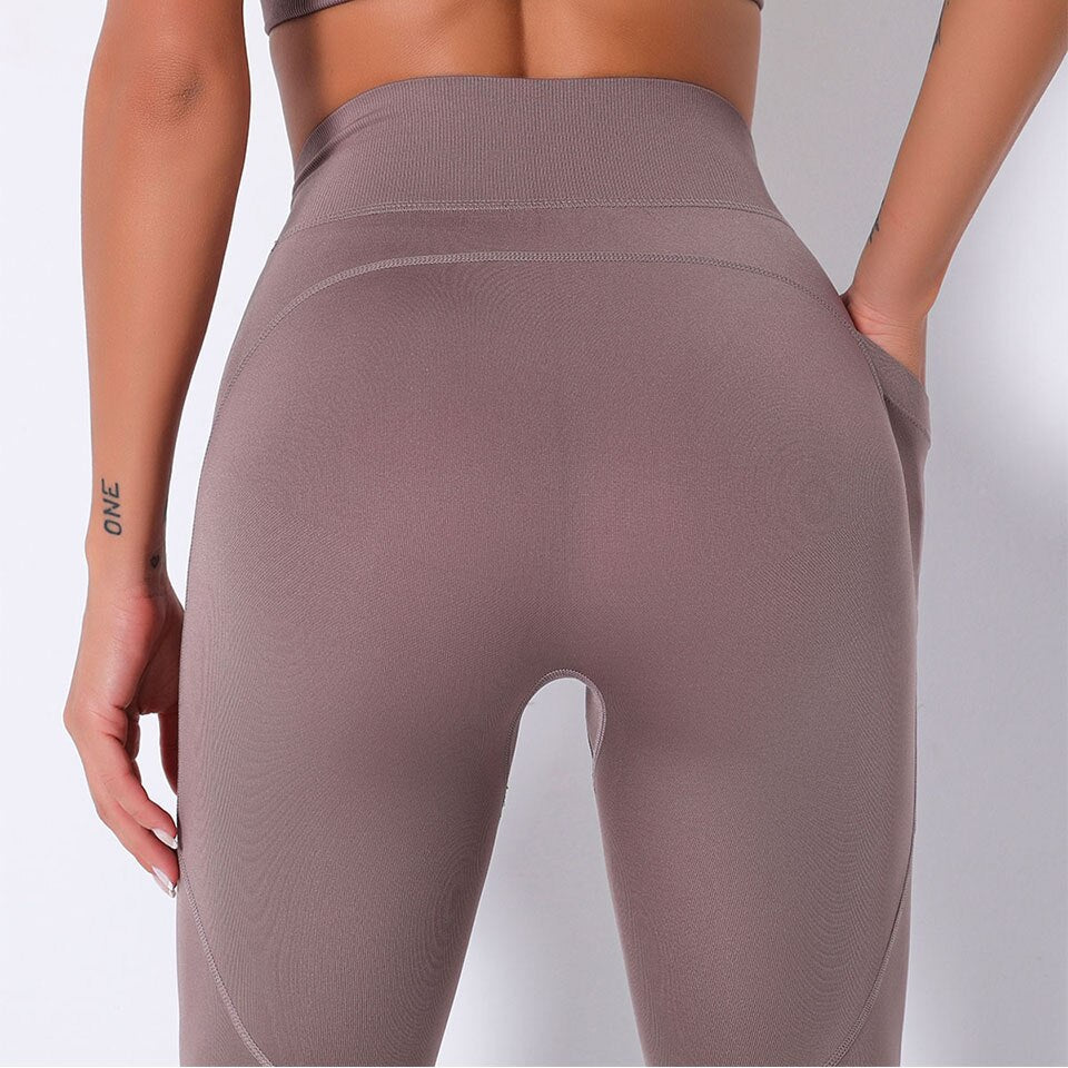 Yoga Pants with Pocket Sport Leggings Gym Sportswear Tummy Control Jogging Tights Fitness Trousers Push Up Workout Leggins-0