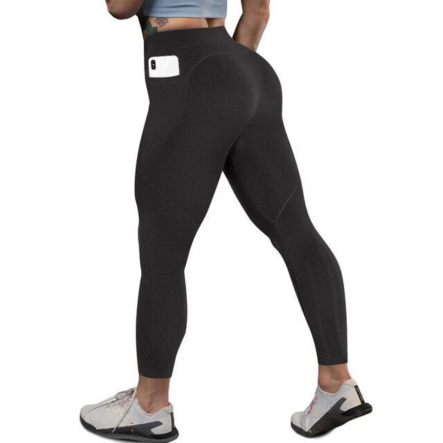 Yoga Pants with Pocket Sport Leggings Gym Sportswear Tummy Control Jogging Tights Fitness Trousers Push Up Workout Leggins-5