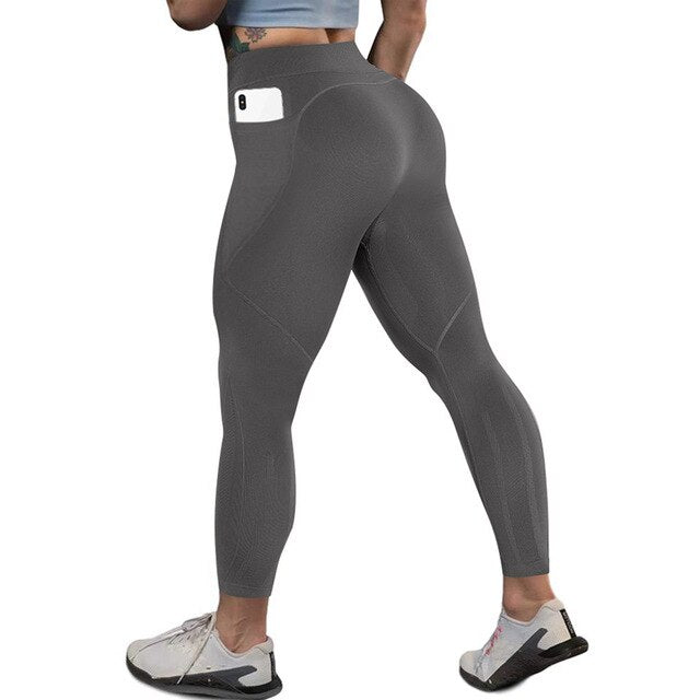 Yoga Pants with Pocket Sport Leggings Gym Sportswear Tummy Control Jogging Tights Fitness Trousers Push Up Workout Leggins-7