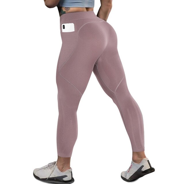 Yoga Pants with Pocket Sport Leggings Gym Sportswear Tummy Control Jogging Tights Fitness Trousers Push Up Workout Leggins-8